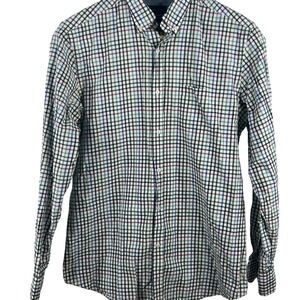 massimo dutti button down plaid shirt size Medium